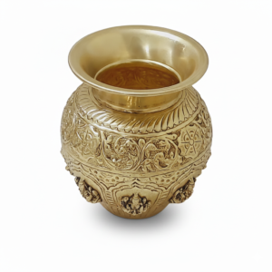 brass ashtalakshmi kalasham h 6" w 17" for pooja and home decor (466g)