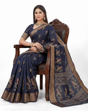 midnight navy blue fancy saree