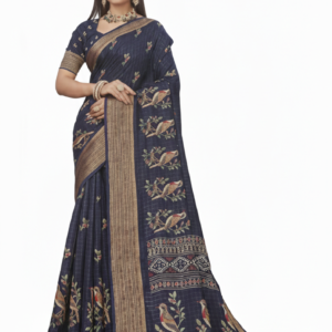 midnight navy blue fancy saree