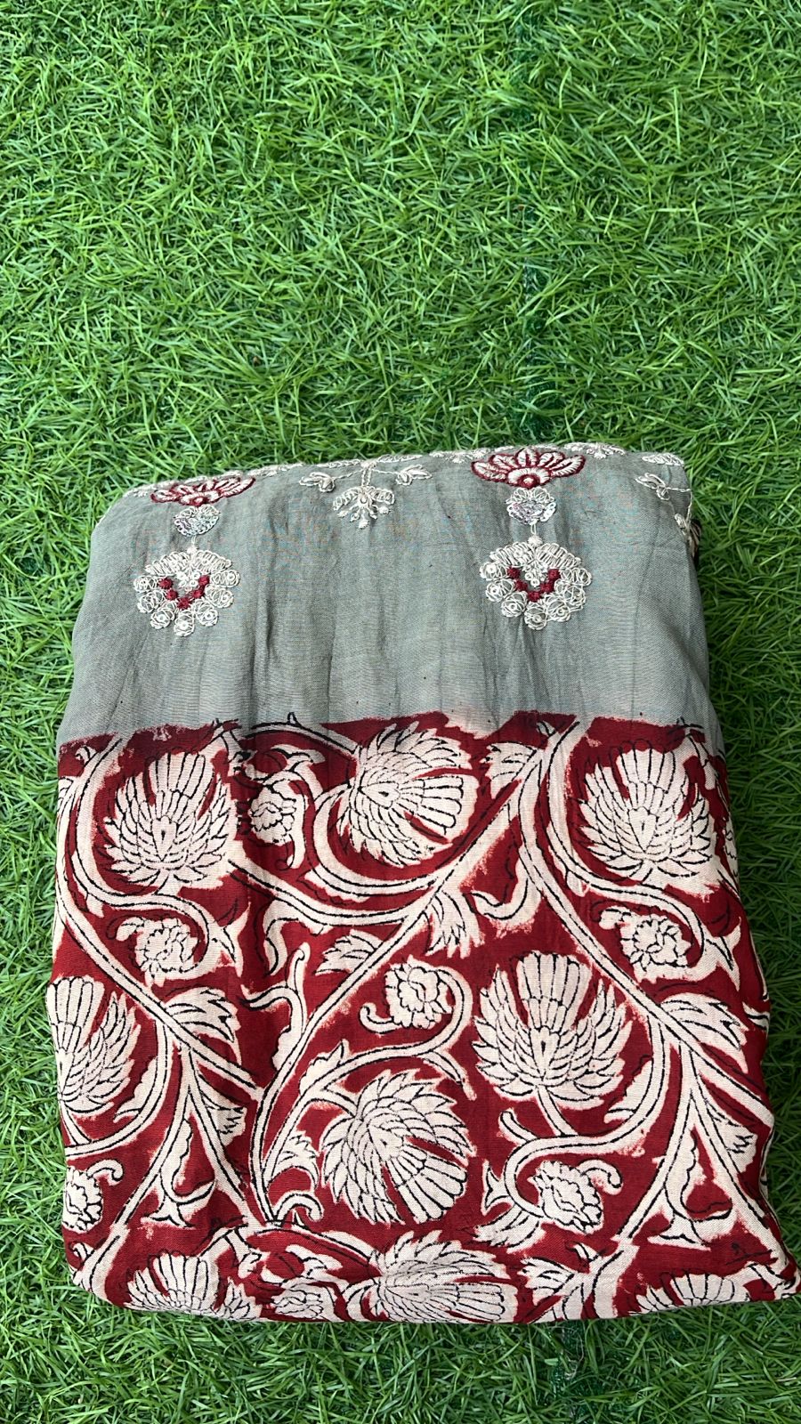 premium kalamkari printed silk saree with traditional elephant motifs and hand woven zari border premium kalamkari printed silk saree with traditional elephant motifs and hand woven zari border