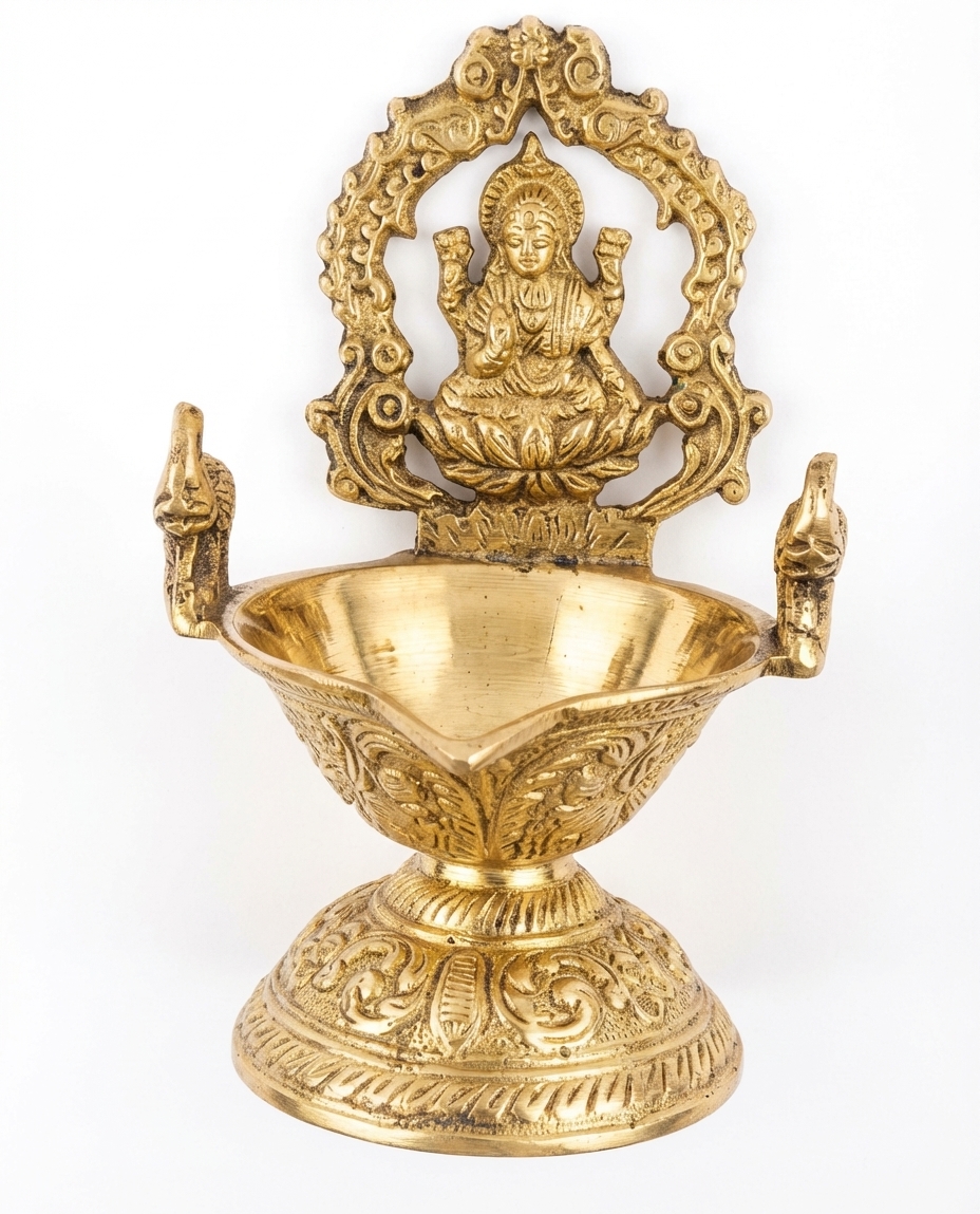 elegant brass lakshmi deepam oil lamp