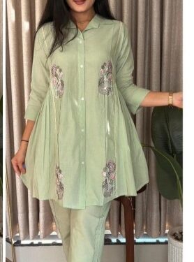 Elegant pastel green co ord set