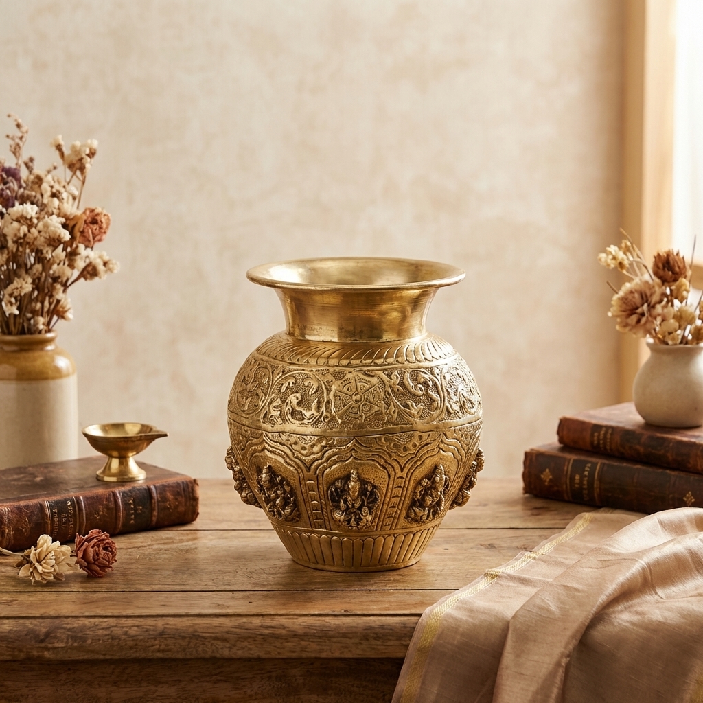 exquisite brass 3d kalash