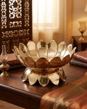 exquisite brass lotus decorative bowl
