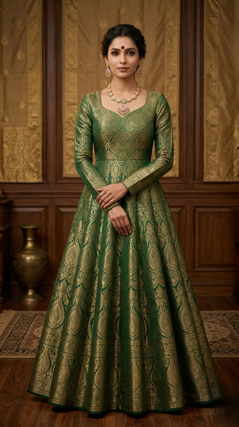 majestic peacock motif gold plated necklace set with rose quartz and emerald green stones