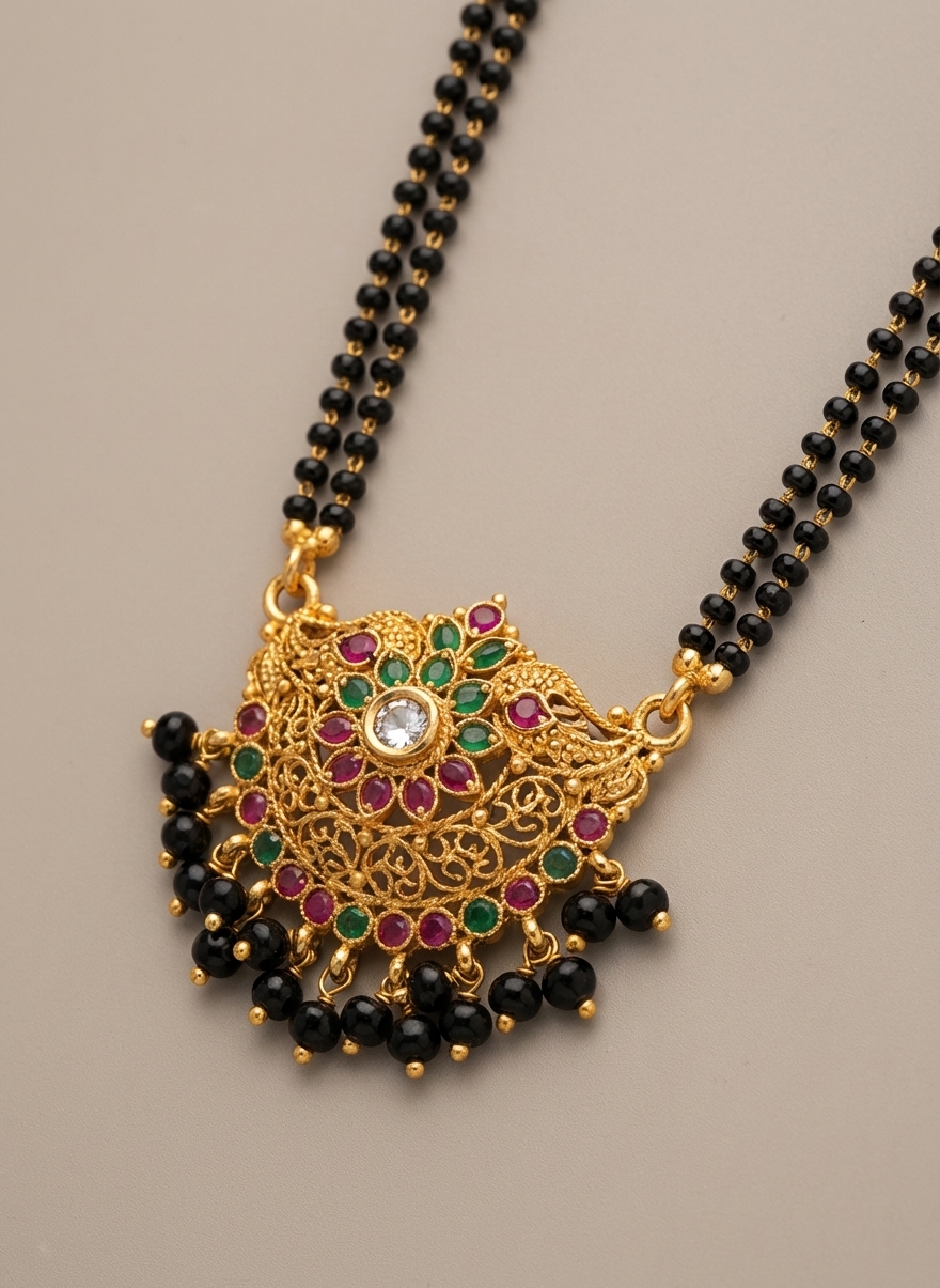 regal floral inspired necklace set with antique gold finish