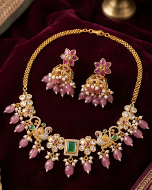 Royal Peacock Guttapusalu-Style Necklace Set