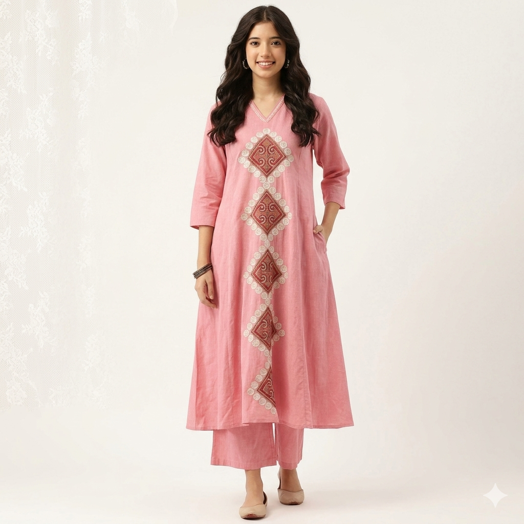 stunning chic powder pink embroidered co ord set