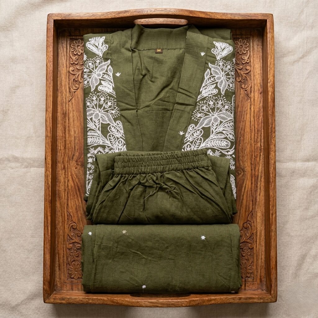 3Pcs Bottle Green Thread Embroidery Set