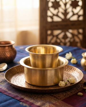 Elegant Brass Dabra Set - Timeless Charm for Every Occasion