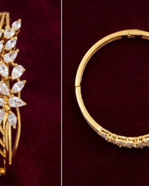 premium cz white stones bracelet with gold plated