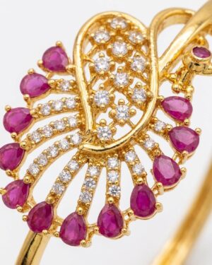 premium cz white and pink stones bracelet