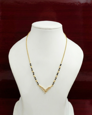 CZ matt Black beads Chain with Gold Plated
