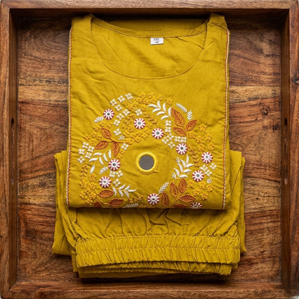 Cotton Coord Set with Embroidery Work