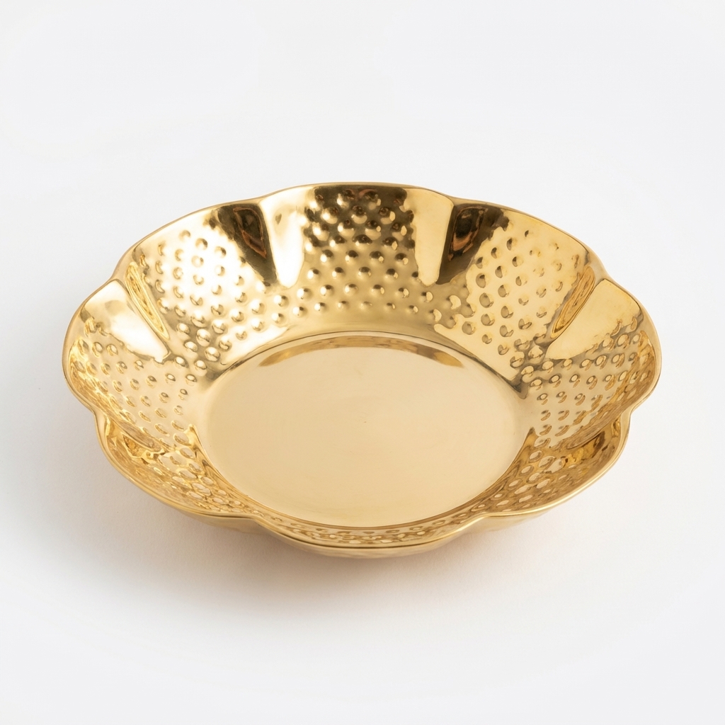 elegant brass floral motif basket perfect for gifting