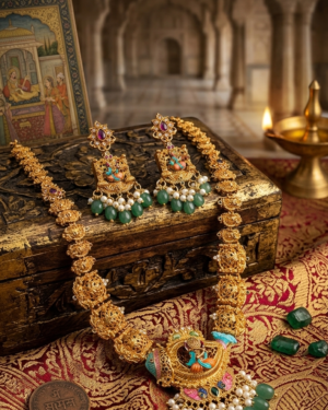 Krishna Pendant Necklace Set with Earrings