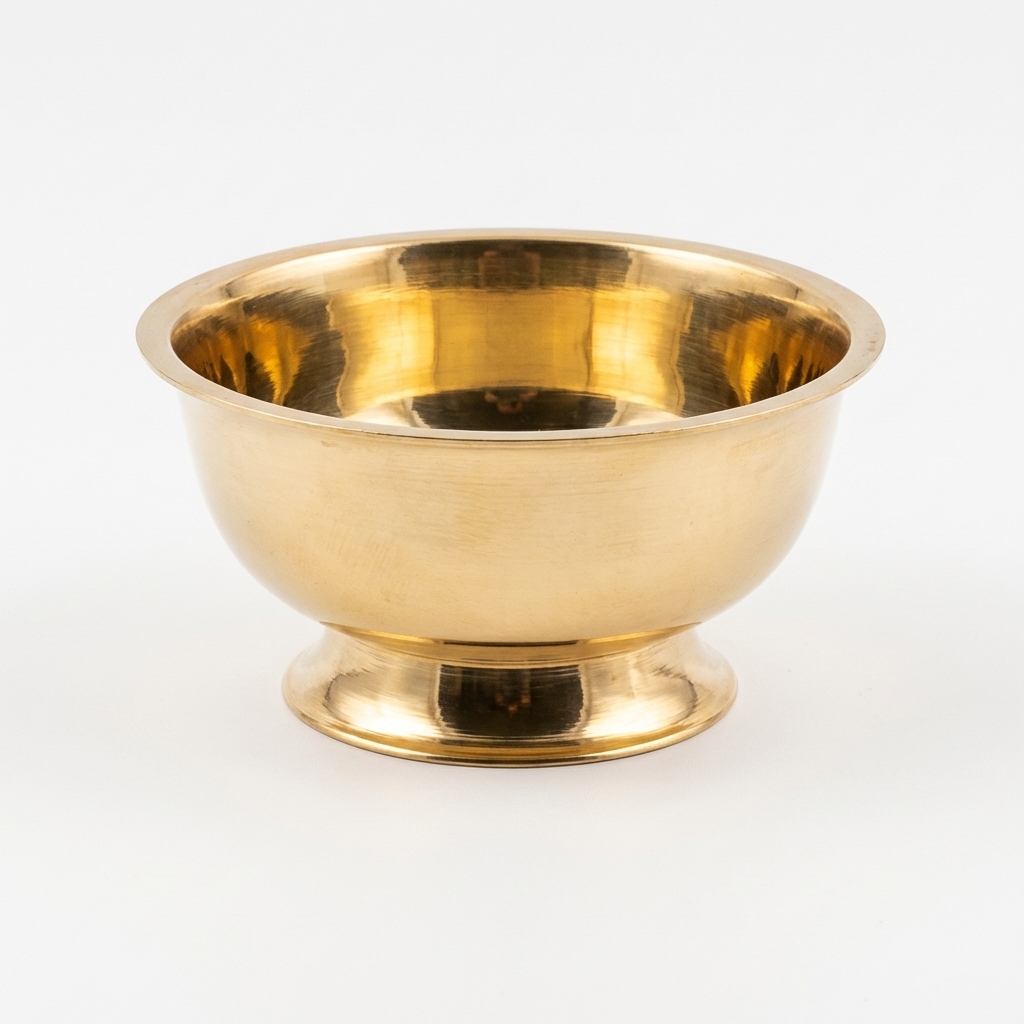 Elegant Brass Prasadam Bowl for Spiritual Offerings - Image 2