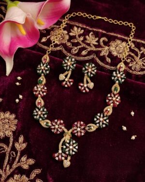 Breathtaking Floral CZ Necklace Set