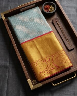 Enchanting Thane Pattu Dharmavaram Silk Lehenga Saree with Rich Zari Border