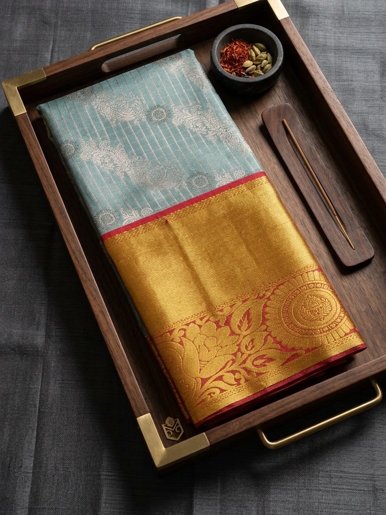 Enchanting Thane Pattu Dharmavaram Silk Lehenga Saree with Rich Zari Border
