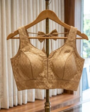 Luxurious Golden Copper Banarasi Readymade Blouse for Sarees