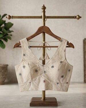 Elegant Embroidered Half Cotton Readymade Blouse
