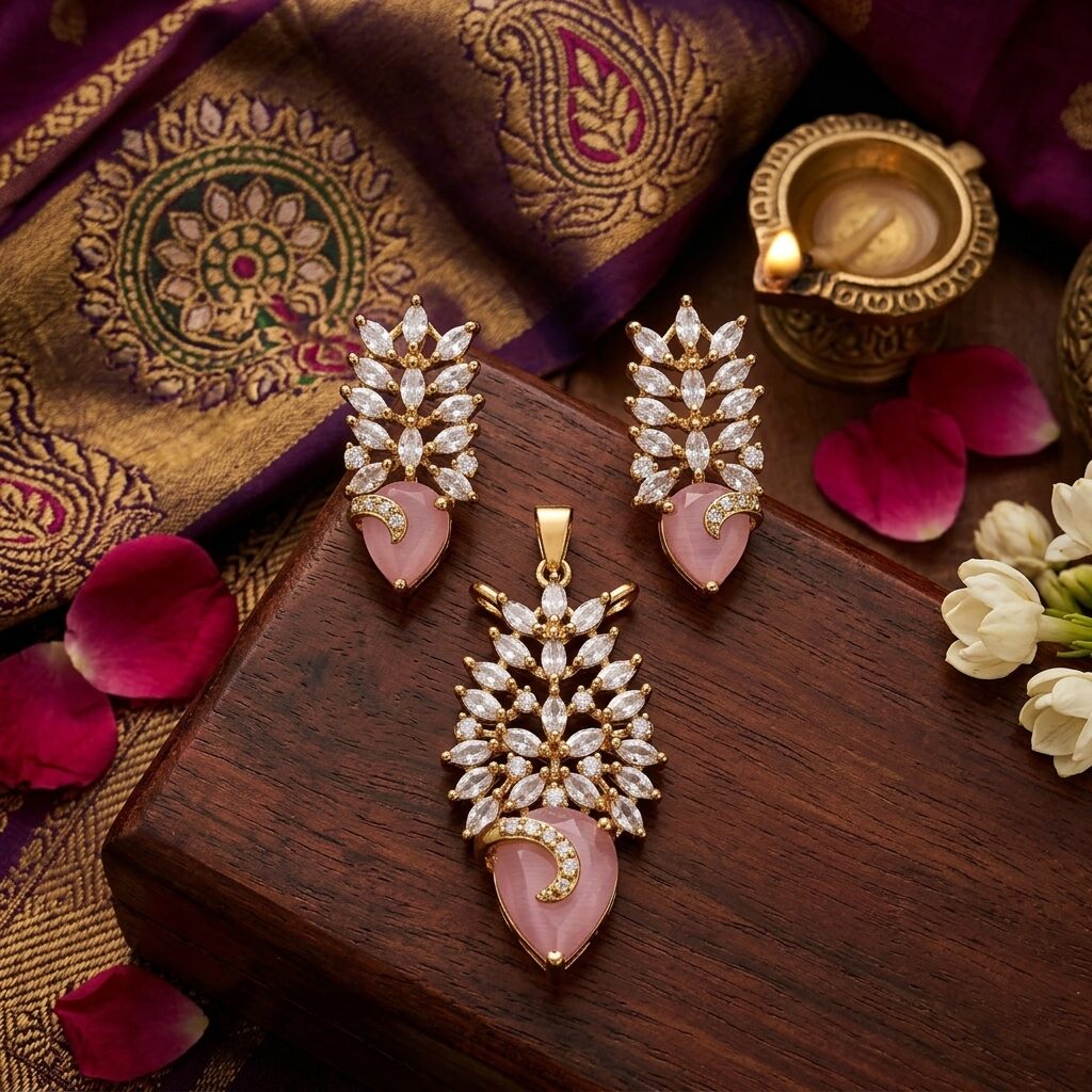 Luminous Rose & Marquise Leaf Set