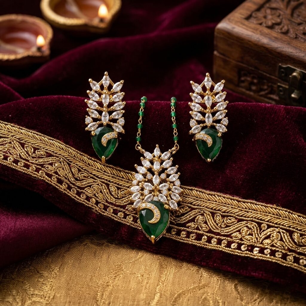 Majestic Emerald & Marquise Leaf Set