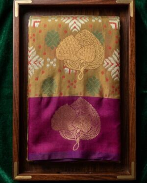 Powerloom Pochampalli Mehendi Green Semi Silk Saree