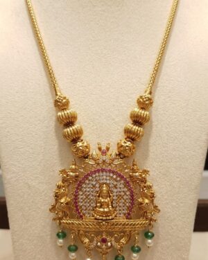 Royal Lakshmi Devi Gold Pendant Chain