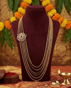 Sophisticated Emerald Floral Necklace