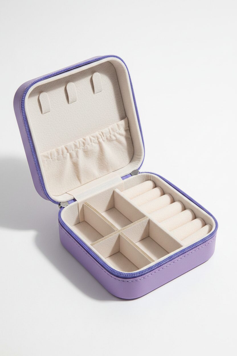 Elegant Lavender Jewelry Travel Organizer Box - Image 2