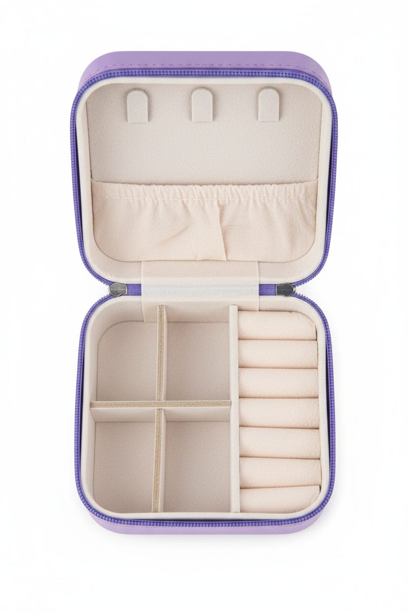 Elegant Lavender Jewelry Travel Organizer Box - Image 3