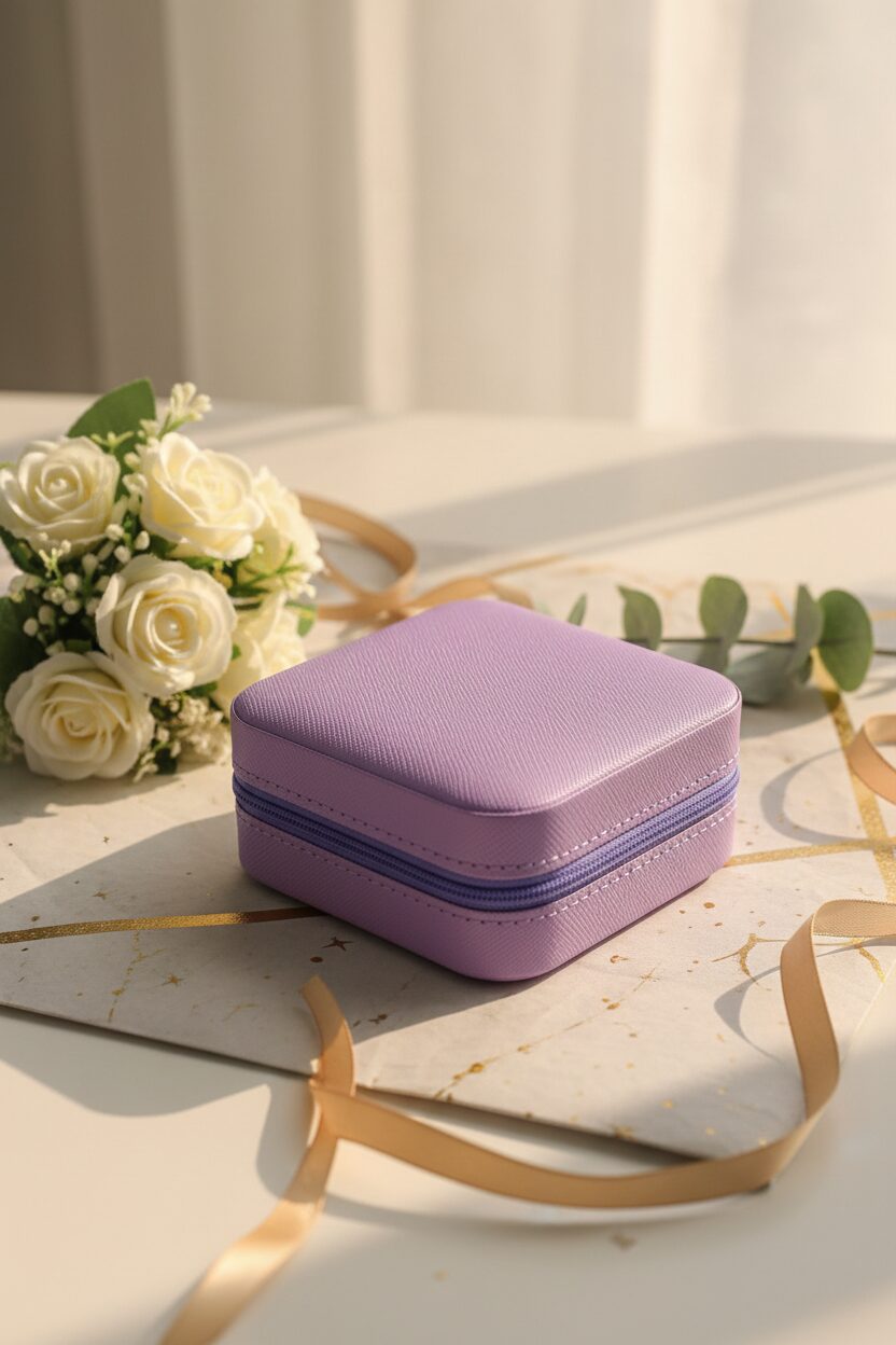Elegant Lavender Jewelry Travel Organizer Box - Image 4