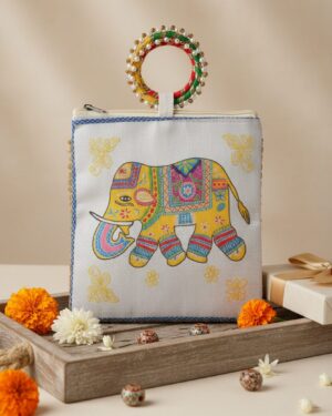 Vibrant Cotton Elephant Print Bag
