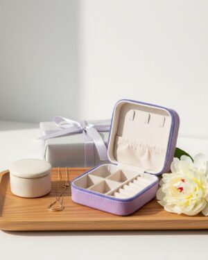 Elegant Lavender Jewelry Travel Organizer Box