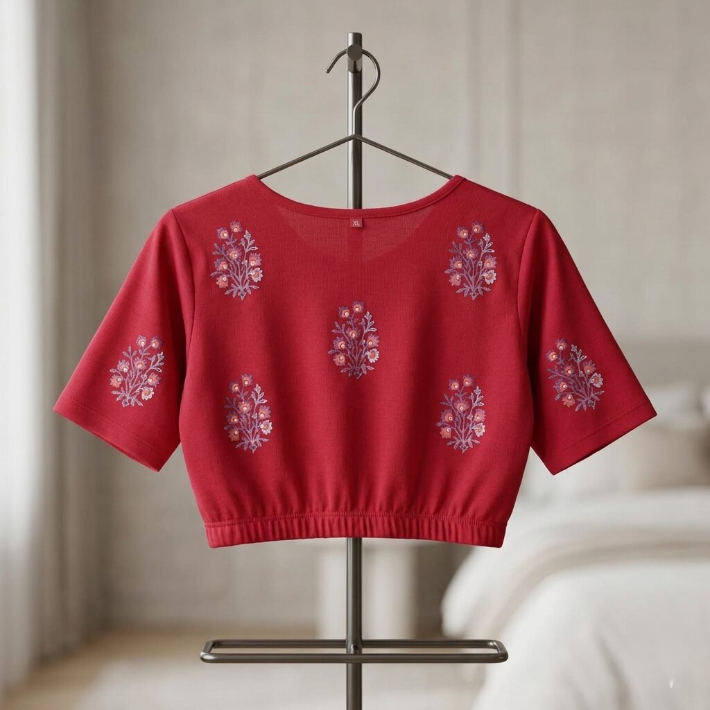 Elegant Printed Stretchable Blouse for Sarees