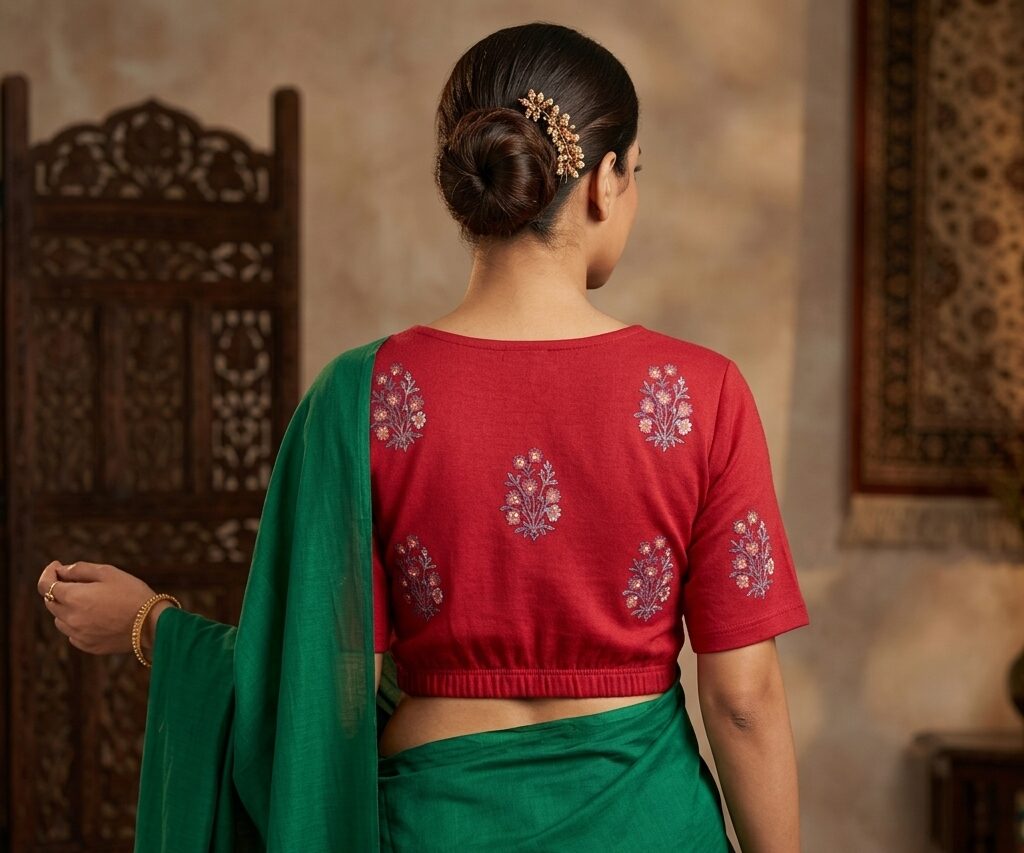 Elegant Printed Stretchable Blouse for Sarees