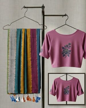 Exquisite Khadi Cotton Saree with Stretchable Blouse Set