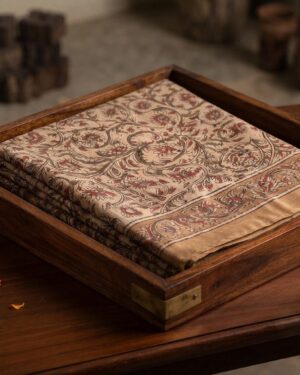 Beige Kalamkari Saree