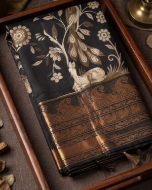 Black Kalamkari Saree
