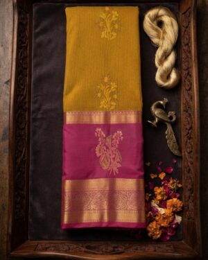Regal Dharmavaram Saree with Magenta Border