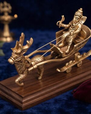 Ultimate Brass Ganesha Sleigh Figurine