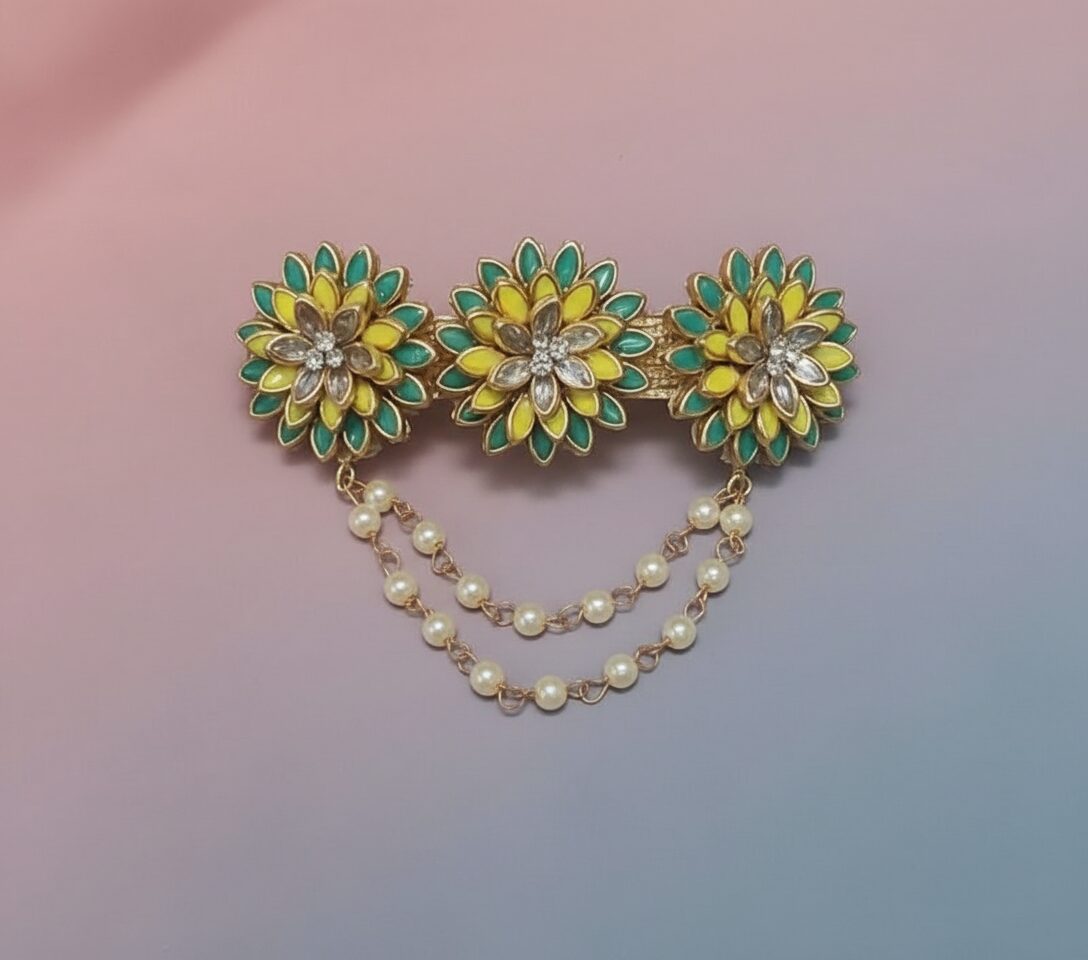 Radiant 3D Kundan Hair Clip