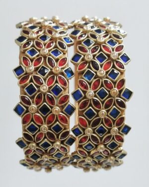 Thread Bangles with Intricate Kundan Detailing