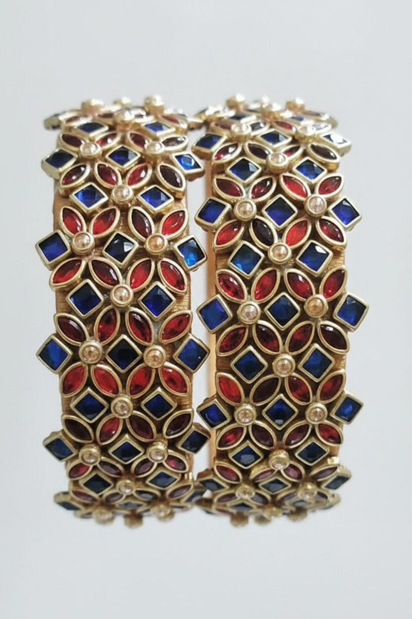Thread Bangles with Intricate Kundan Detailing