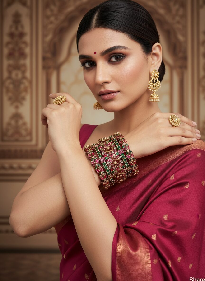 Radiant 3D Kundan Bangles
