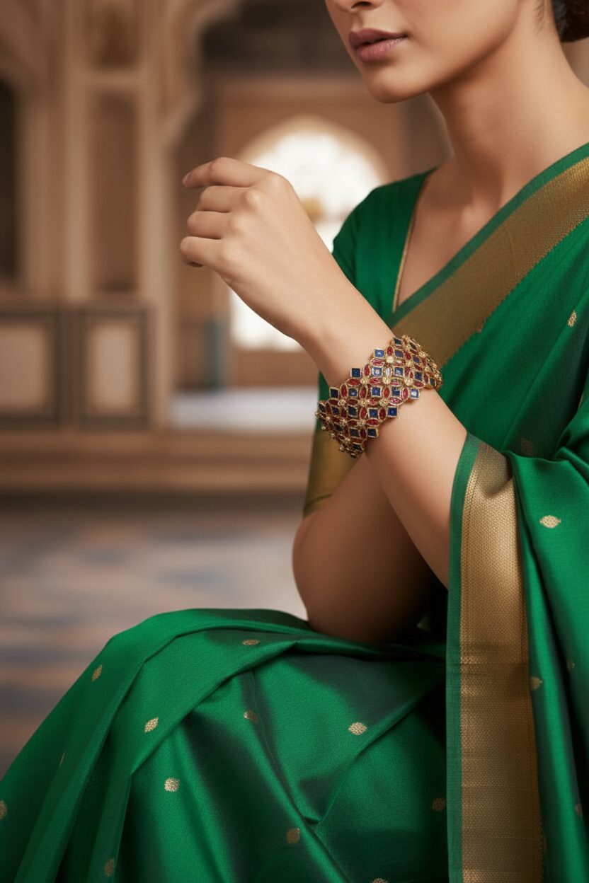 Thread Bangles with Intricate Kundan Detailing