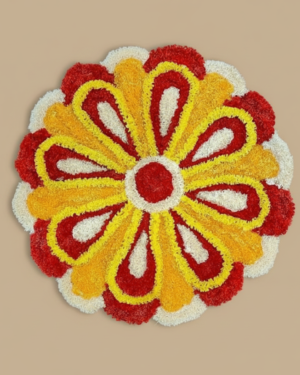 Vibrant Floral Rangoli Mat for Festive Cheer