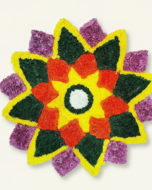 Vibrant Floral Rangoli Mat for Festive Decor